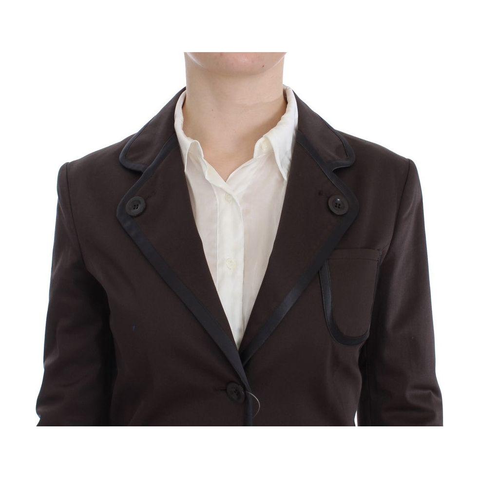 Exte Brown Stretch Two Button Suit1728,3% Elastane,67345645728,Brown,Clothing,Exte,IT40|S,Material: 97% Cotton,New with tags,Suits & Blazers - Clothing,Suits & Blazers - Women - Clothing,Two-Piece Suits - Suits & Blazers - Clothing,Women,Women - Clothing