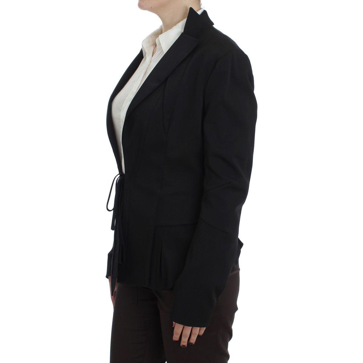 Exte Black Stretch Single Breasted Blazer Jacket