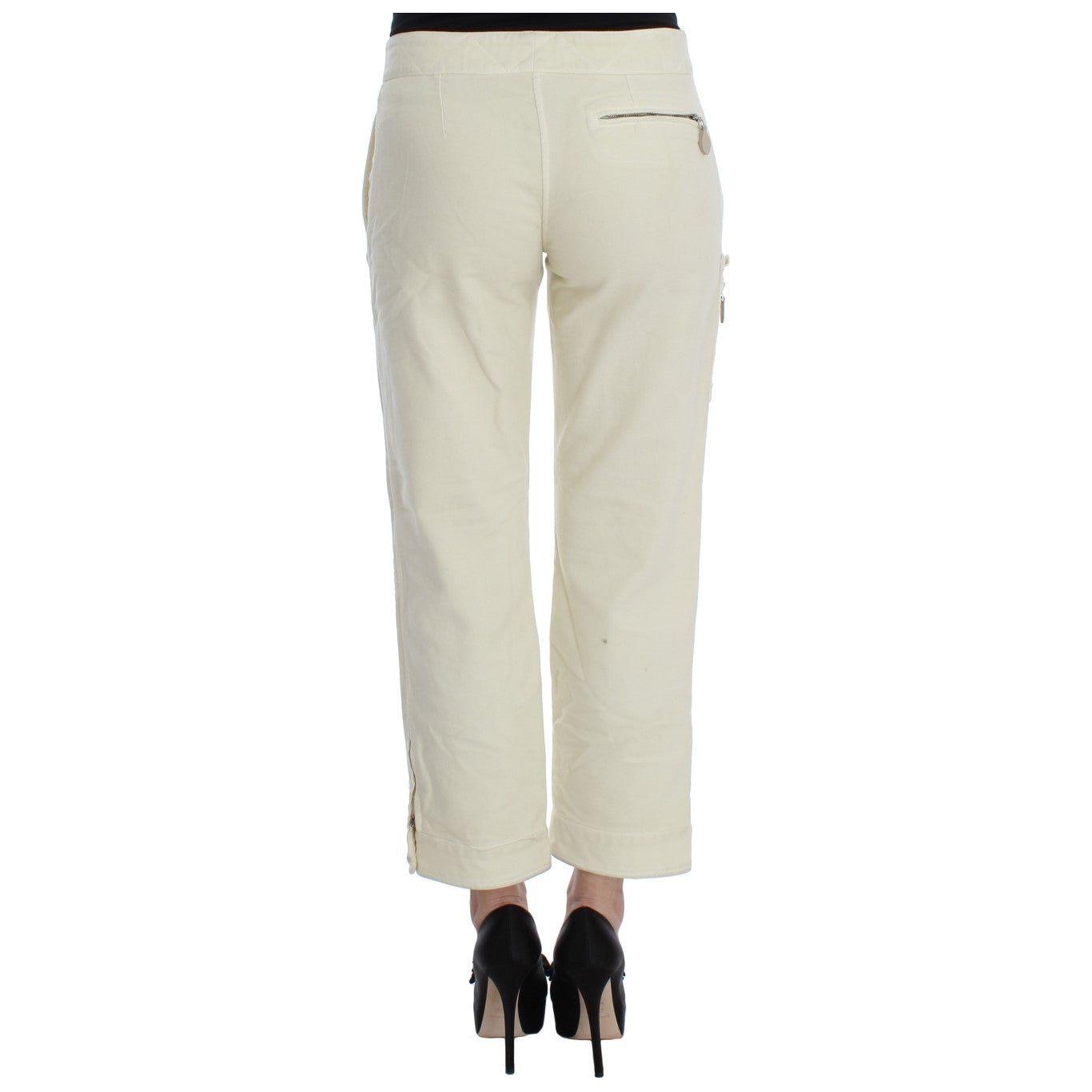 Ermanno Scervino Beige Cotton Capri Cropped Cargo Pants SIG30329-2