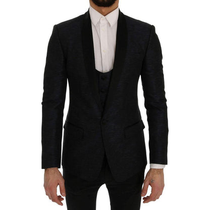 Dolce & Gabbana Blue MARTINI Slim 2 Piece Blazer10% Silk,1728,26% Wool,4% Polyester,67345645728,Blazers - Men - Clothing,Blue,Clothing,Dolce & Gabbana,IT48 | M,Material: 60% Acetate,Men,Men - Clothing,New with tags,Suits & Blazers - Clothing,Two-Piece Sui