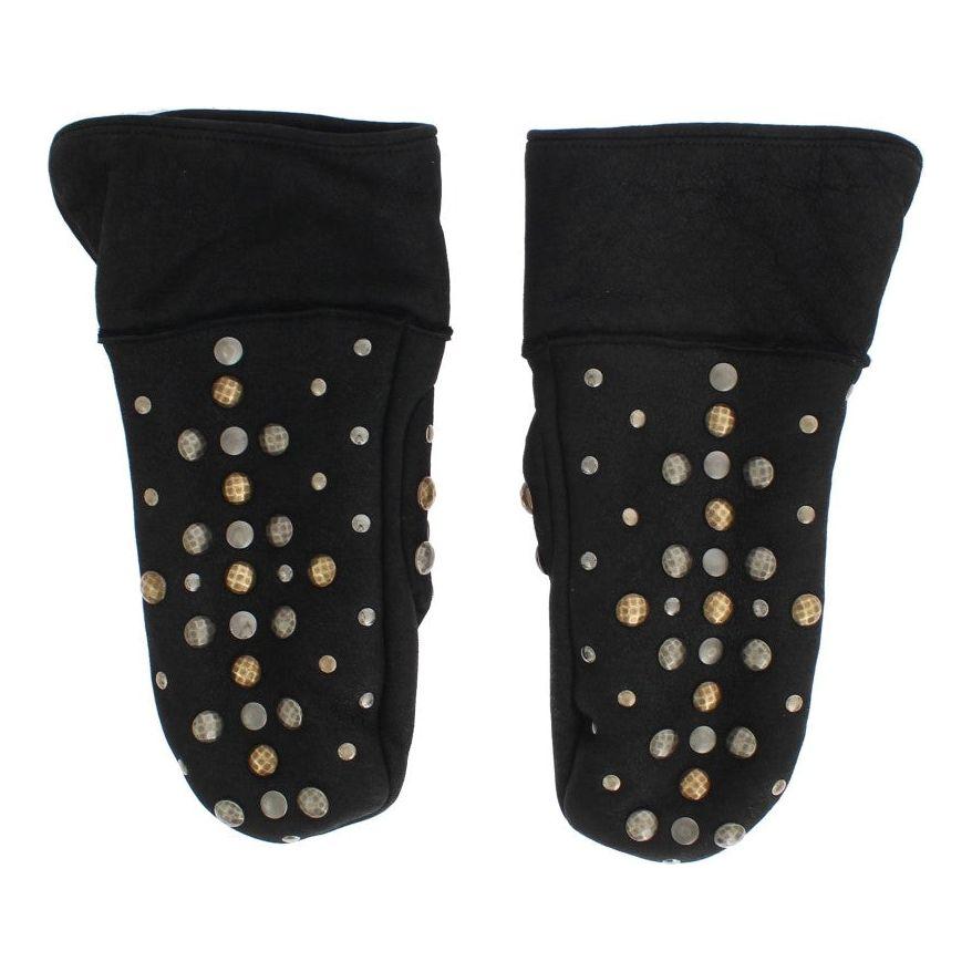 Dolce & Gabbana Gray Wool Shearling Studded Gloves1728,67345645728,9|M,Accessories,Dolce & Gabbana,Gloves - Accessories,Gloves - Men - Accessories,Gray,Material: 100% Wool Merino Shearling,Men,Men - Accessories,New with tags