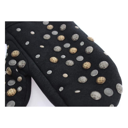 Dolce & Gabbana Gray Wool Shearling Studded Gloves1728,67345645728,9|M,Accessories,Dolce & Gabbana,Gloves - Accessories,Gloves - Men - Accessories,Gray,Material: 100% Wool Merino Shearling,Men,Men - Accessories,New with tags