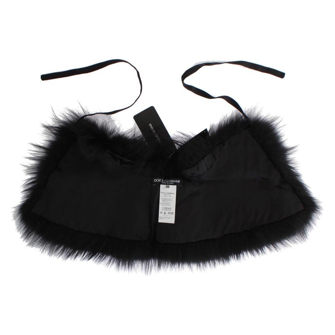 Dolce & Gabbana Black Fox Fur Collar Scarf1728,67345645728,Accessories,Black,Dolce & Gabbana,IT36|XXS,IT38|XS,IT40|S,IT42|M,Material: 100% Fox Fur Argentata,New with tags,Scarves - Accessories,Scarves - Scarves - Accessories,Scarves - Women - Accessories,