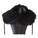 Dolce & Gabbana Black Fox Fur Shoulder Wrap Cover Collar Scarf MS1580-3