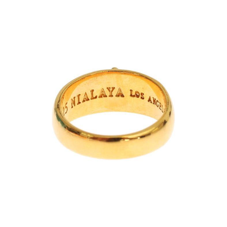 Nialaya Gold Plated 925 Silver Ring1728,18K Gold Plated,67345645728,Accessories,Category - Jewellery,EU62 | US10.5,EU63 | US11,EU66 | US12,Gold,Jewellery - Accessories,Jewelry,Material: 925 Sterling Silver,Men,Men - Jewelry,New with tags,Nialaya,Rings - J