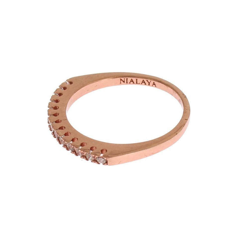 Nialaya Red Gold 925 Silver Ring1728,67345645728,Accessories,Category - Jewellery,Clear CZ Crystals,EU46 | US3.5,EU49 | US5,Gold,Jewellery - Accessories,Jewelry,Material: 18K Gold plated 925 Sterling Silver,Men,New with tags,Nialaya,Rings - Jewellery - Ac