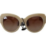 Dolce & Gabbana Beige Chic Acetate Women's Sunglasses Dolce & Gabbana Dim Gray