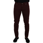 Dolce & Gabbana Slim Fit Bordeaux Jeans - Italian Luxury Dolce & Gabbana Black