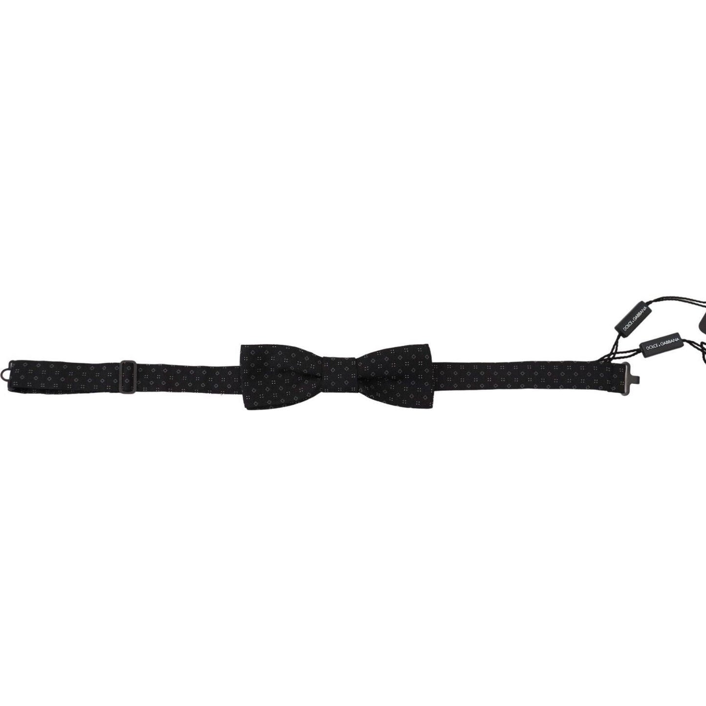 Dolce & Gabbana Black Pattern Silk Adjustable Neck Papillon Bow Tie 1728,67345645728,Accessories,Black,Bowties - Ties and Formal Accessories - Accessories,Dolce & Gabbana,Material: 100% Silk,Men,Men - Accessories,New with tags,Ties & Bowties - Men - Acces
