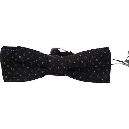 Dolce & Gabbana Black Pattern Silk Adjustable Neck Papillon Bow Tie 1728,67345645728,Accessories,Black,Bowties - Ties and Formal Accessories - Accessories,Dolce & Gabbana,Material: 100% Silk,Men,Men - Accessories,New with tags,Ties & Bowties - Men - Acces