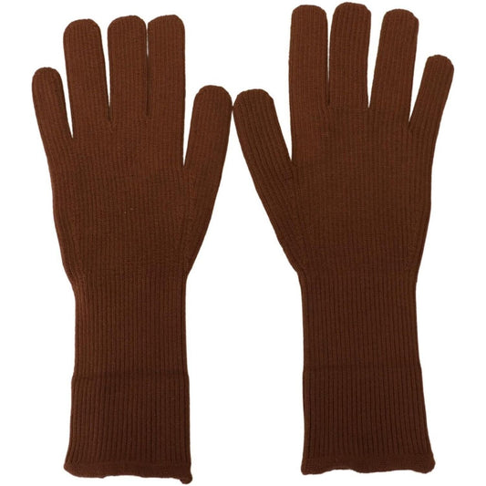 Dolce & Gabbana Brown Cashmere Knitted Hands Mitten Mens Gloves 1728,67345645728,9|M,Accessories,Brown,Dolce & Gabbana,Gloves - Accessories,Gloves - Men - Accessories,Material: 100% Cashmere,Men,Men - Accessories,New with tags