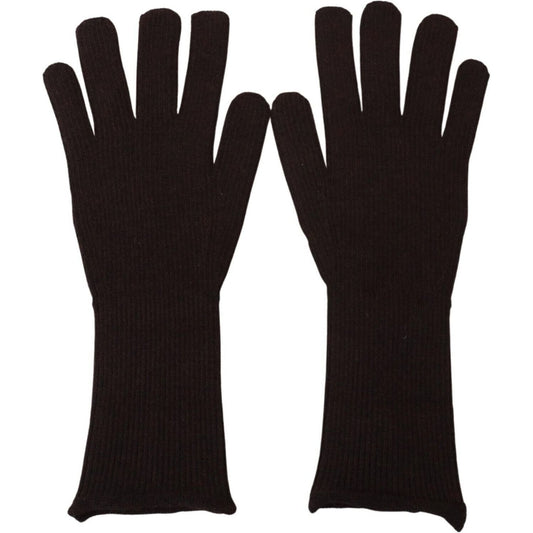 Dolce & Gabbana Brown Cashmere Silk Hands Mitten Mens Gloves 1728,30% Silk,67345645728,9|M,Accessories,Brown,Dolce & Gabbana,Gloves - Accessories,Gloves - Men - Accessories,Material: 70% Cashmere,Men,Men - Accessories,New with tags