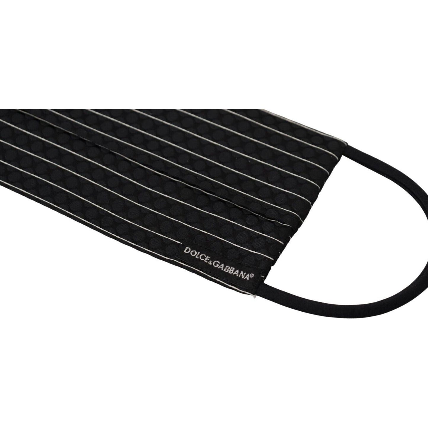 Dolce & Gabbana Black White Stripes Elastic Ear Strap One Size Face Mask 1728,67345645728,Accessories,Black and White,Dolce & Gabbana,Facemasks - Other Accessories - Accessories,Material: 64% Polyester 36% Silk,New with tags,Other - Women - Accessories,Ot