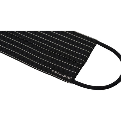 Dolce & Gabbana Black White Stripes Elastic Ear Strap One Size Face Mask 1728,67345645728,Accessories,Black and White,Dolce & Gabbana,Facemasks - Other Accessories - Accessories,Material: 64% Polyester 36% Silk,New with tags,Other - Women - Accessories,Ot