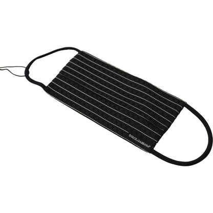 Dolce & Gabbana Black White Stripes Elastic Ear Strap One Size Face Mask 1728,67345645728,Accessories,Black and White,Dolce & Gabbana,Facemasks - Other Accessories - Accessories,Material: 64% Polyester 36% Silk,New with tags,Other - Women - Accessories,Ot