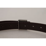 Dolce & Gabbana Gold Square Buckle Leather Belt Dolce & Gabbana Dark Gray