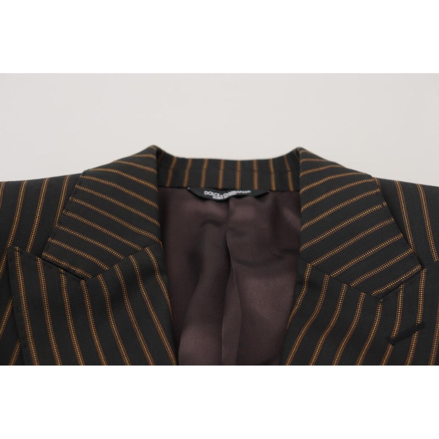 Dolce & Gabbana Dark Gray Stripes Single Breasted Blazer