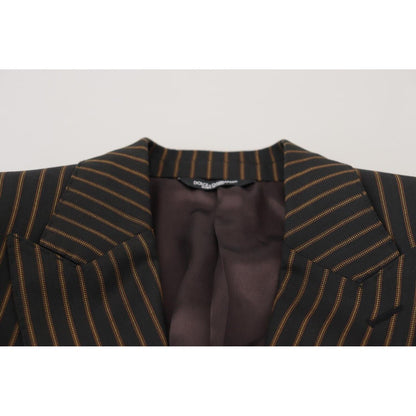 Dolce & Gabbana Dark Gray Stripes Single Breasted Blazer