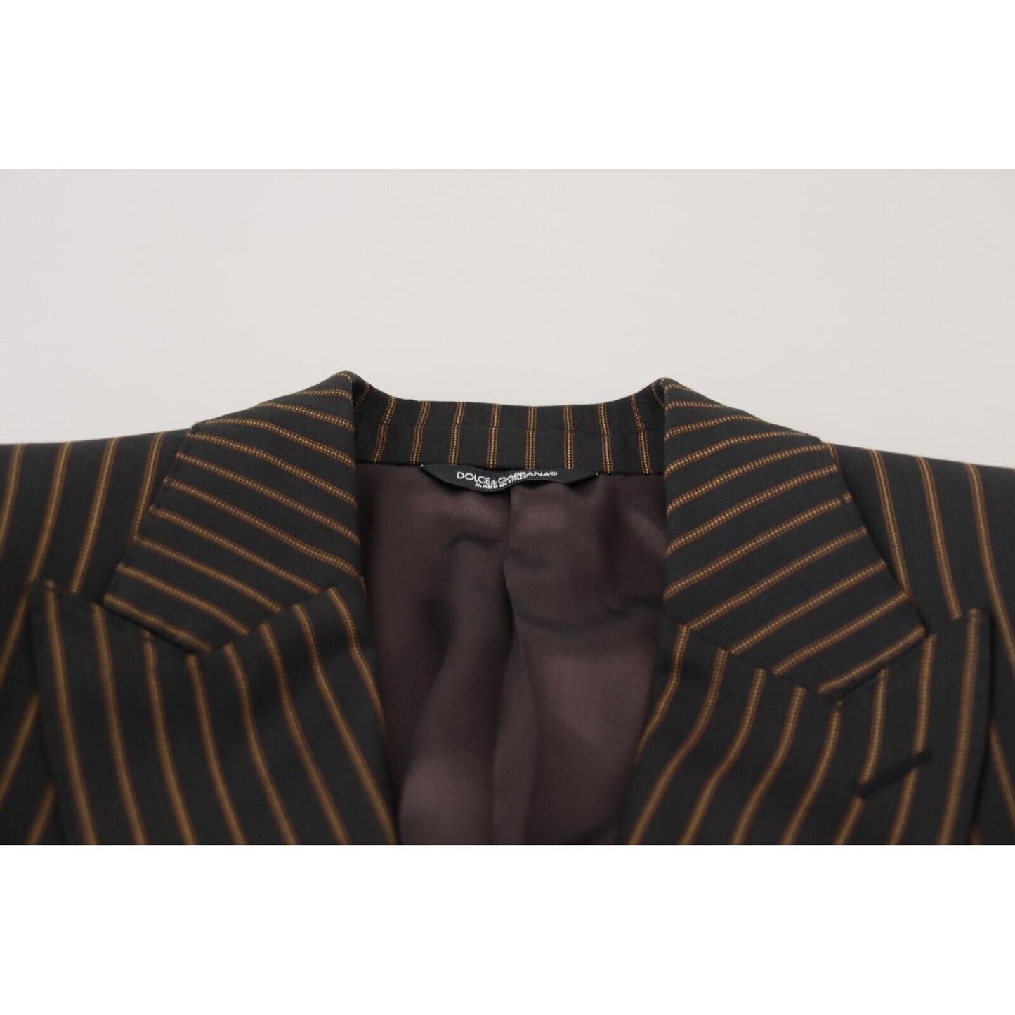 Dolce & Gabbana Dark Gray Stripes Single Breasted Blazer