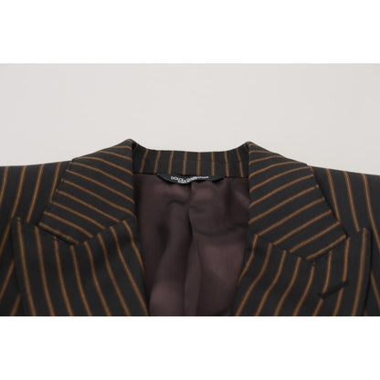 Dolce & Gabbana Dark Gray Stripes Single Breasted Blazer