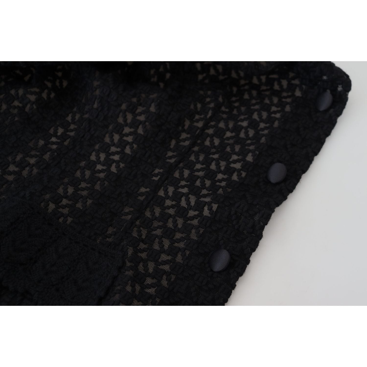Dolce & Gabbana Black Wool Knitted Button Down Collar Jacket