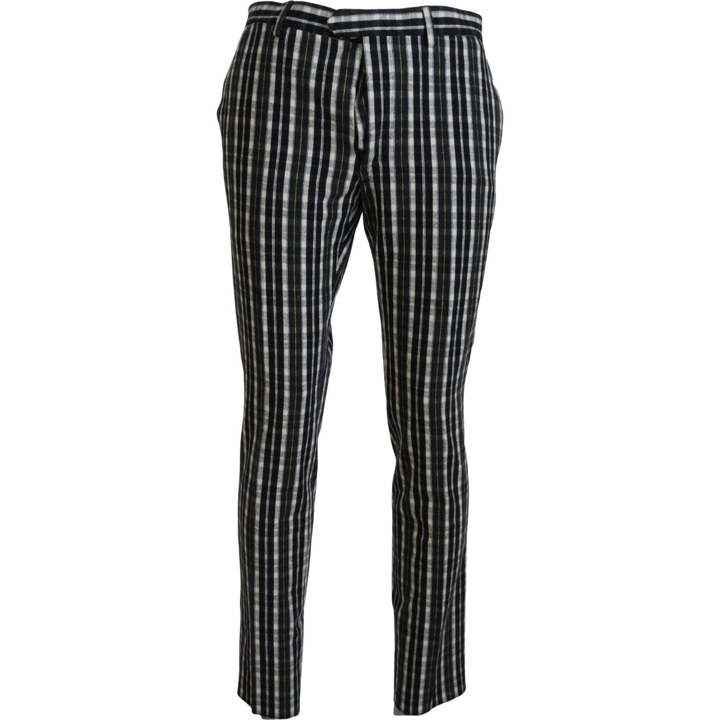 BENCIVENGA Black Checkered Cotton Casual Pants1728,67345645728,BENCIVENGA,Black,Casual Pants - Pants - Clothing,Clothing,IT46 | S,Jeans & Pants - Men - Clothing,Material: 80% Cotton 20% Elastane,Men,Men - Clothing,New with tags,Pants - Clothing
