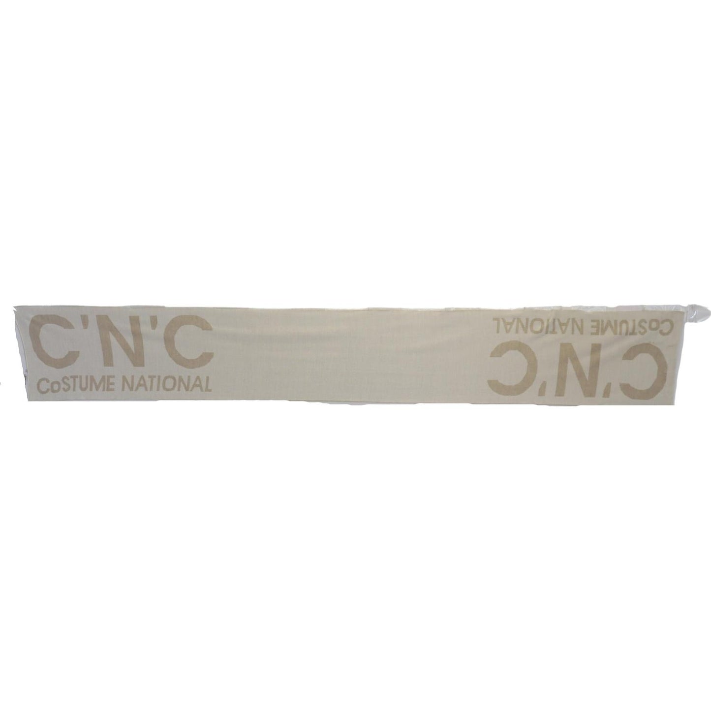 Costume National Beige White Logo Wrap Warmer Shawl Scarf 1728,67345645728,Accessories,Costume National,Material: 50% Acrylic 50% Wool,New with tags,Scarves - Accessories,Scarves - Scarves - Accessories,Scarves - Women - Accessories,Women,Women - Accessor