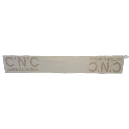 Costume National Beige White Logo Wrap Warmer Shawl Scarf 1728,67345645728,Accessories,Costume National,Material: 50% Acrylic 50% Wool,New with tags,Scarves - Accessories,Scarves - Scarves - Accessories,Scarves - Women - Accessories,Women,Women - Accessor