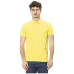 Baldinini Trend Yellow Cotton Men Polo Shirt Baldinini Trend Light Goldenrod