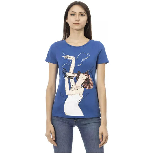 Trussardi Action Blue Cotton Women T-Shirt TR-23066-S