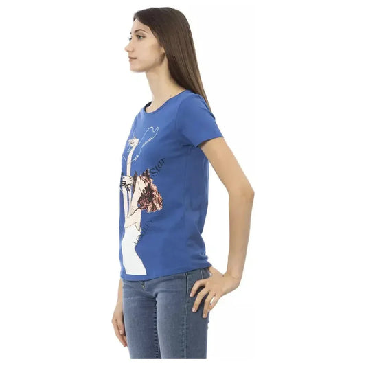 Trussardi Action Blue Cotton Women T-Shirt TR-23066-S