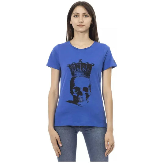 Trussardi Action Blue Cotton Women T-Shirt TR-23058-S