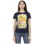 Trussardi Action Blue Cotton Women T-Shirt TR-23027-XS