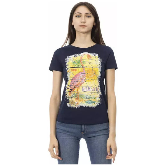 Trussardi Action Blue Cotton Women T-Shirt TR-23027-XS