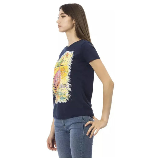 Trussardi Action Blue Cotton Women T-Shirt TR-23027-XS