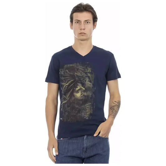 Trussardi Action Blue Cotton Men T-Shirt TR-22890-S