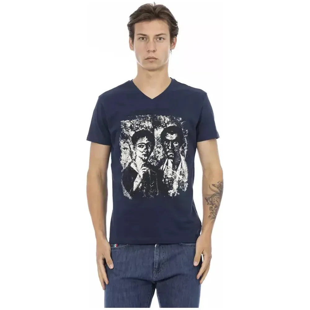 Trussardi Action Blue Cotton Men T-Shirt TR-22882-S