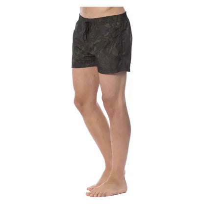 Roberto Cavalli Sport Army Polyester Men's Swimwear