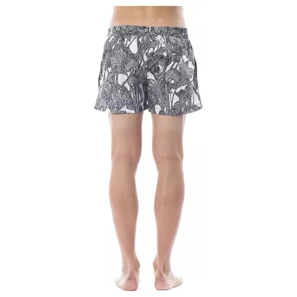 Roberto Cavalli Sport Black Polyester Men Swimwear