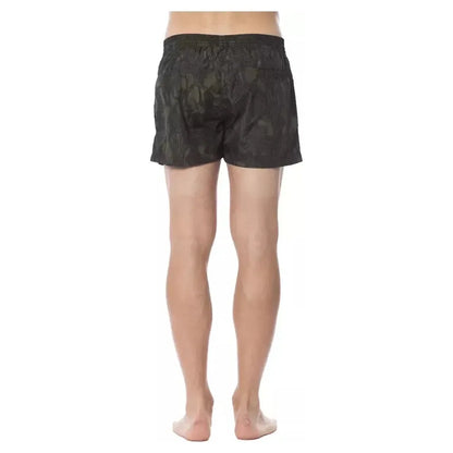 Roberto Cavalli Sport Army Polyester Men's Swimwear