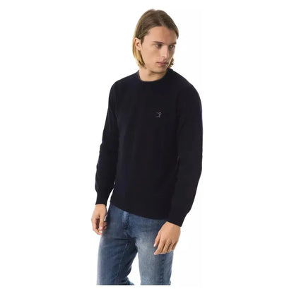 Uominitaliani Blue Wool Men Sweater