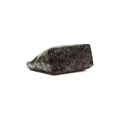 Pompei Donatella Gray Leather Women Shoulder Bag