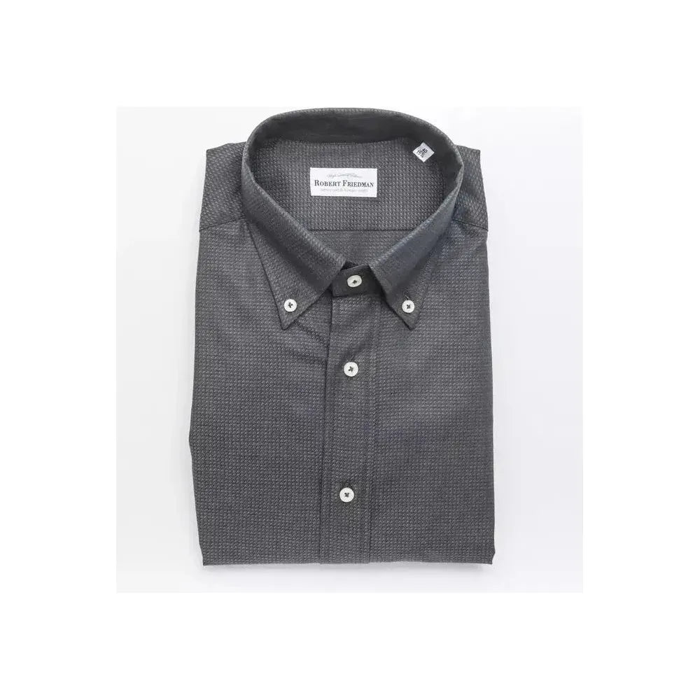Robert Friedman Green Cotton Men Shirt RO-20457-M