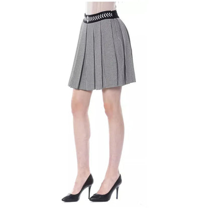 BYBLOS Black Viscose Women Skirt 1728,67345744032,Black and White,BYBLOS,Clothing,IT38 | XS,IT40|S,Mini - Skirts - Clothing,New with tags,Skirts - Clothing,Skirts - Women - Clothing,Women,Women - Clothing
