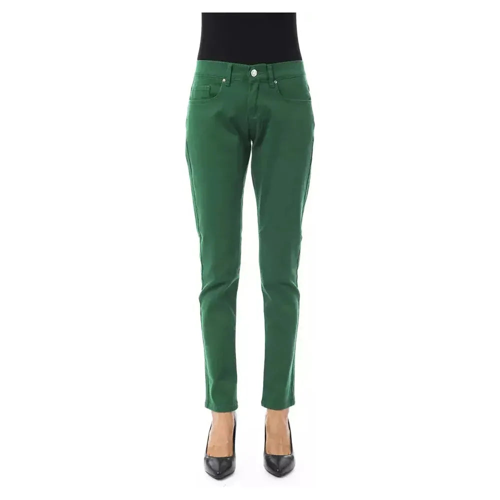 BYBLOS Green Cotton Women Pants BY-17635-W24
