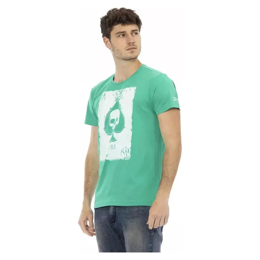 Trussardi Action Green Cotton Men T-Shirt TR-22785-XXL