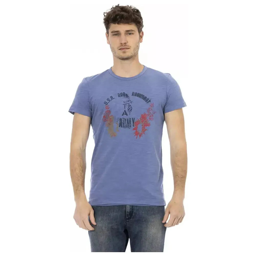 Trussardi Action Blue Cotton Men T-Shirt TR-22729-M