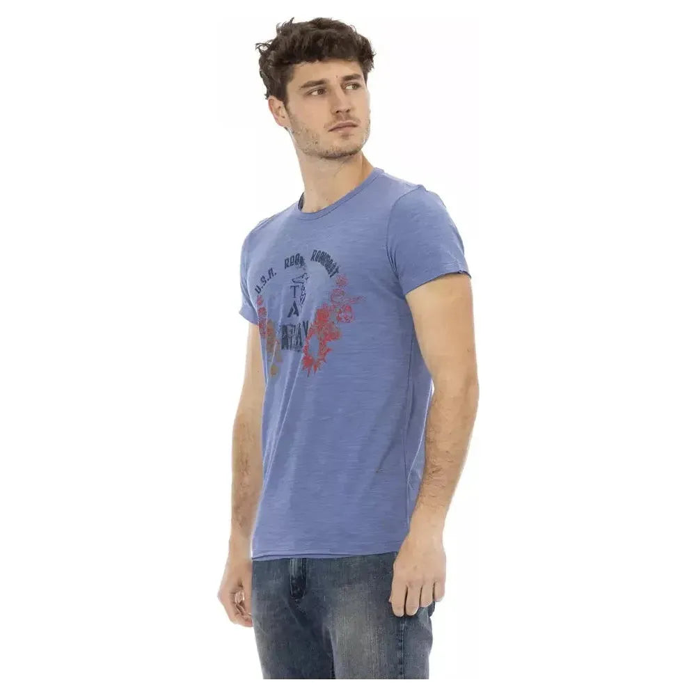 Trussardi Action Blue Cotton Men T-Shirt TR-22729-M