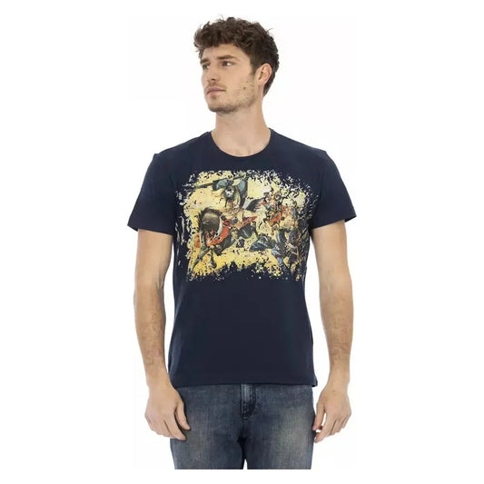 Trussardi Action Blue Cotton Men T-Shirt TR-22706-M