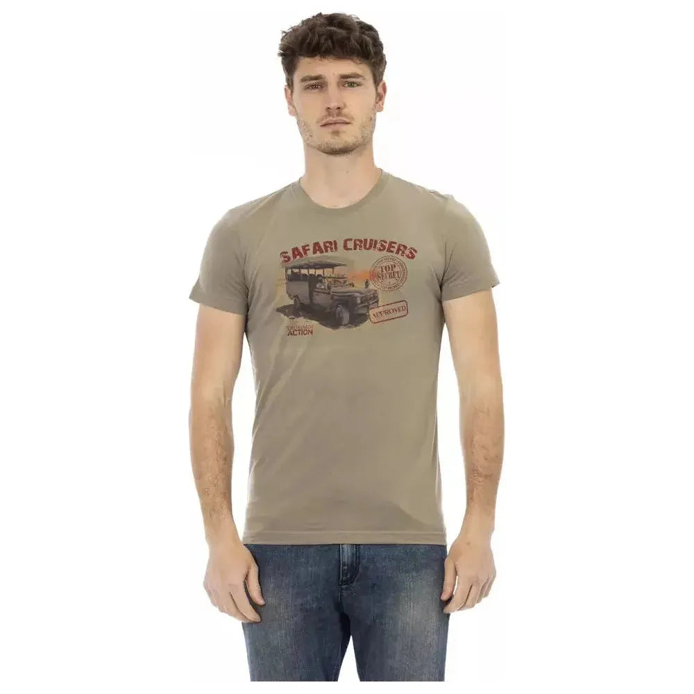 Trussardi Action Green Cotton Men T-Shirt TR-22670-L